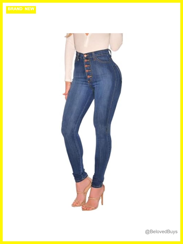 High Waist Skinny Stretch Jeans With Push Up Butt Lifting